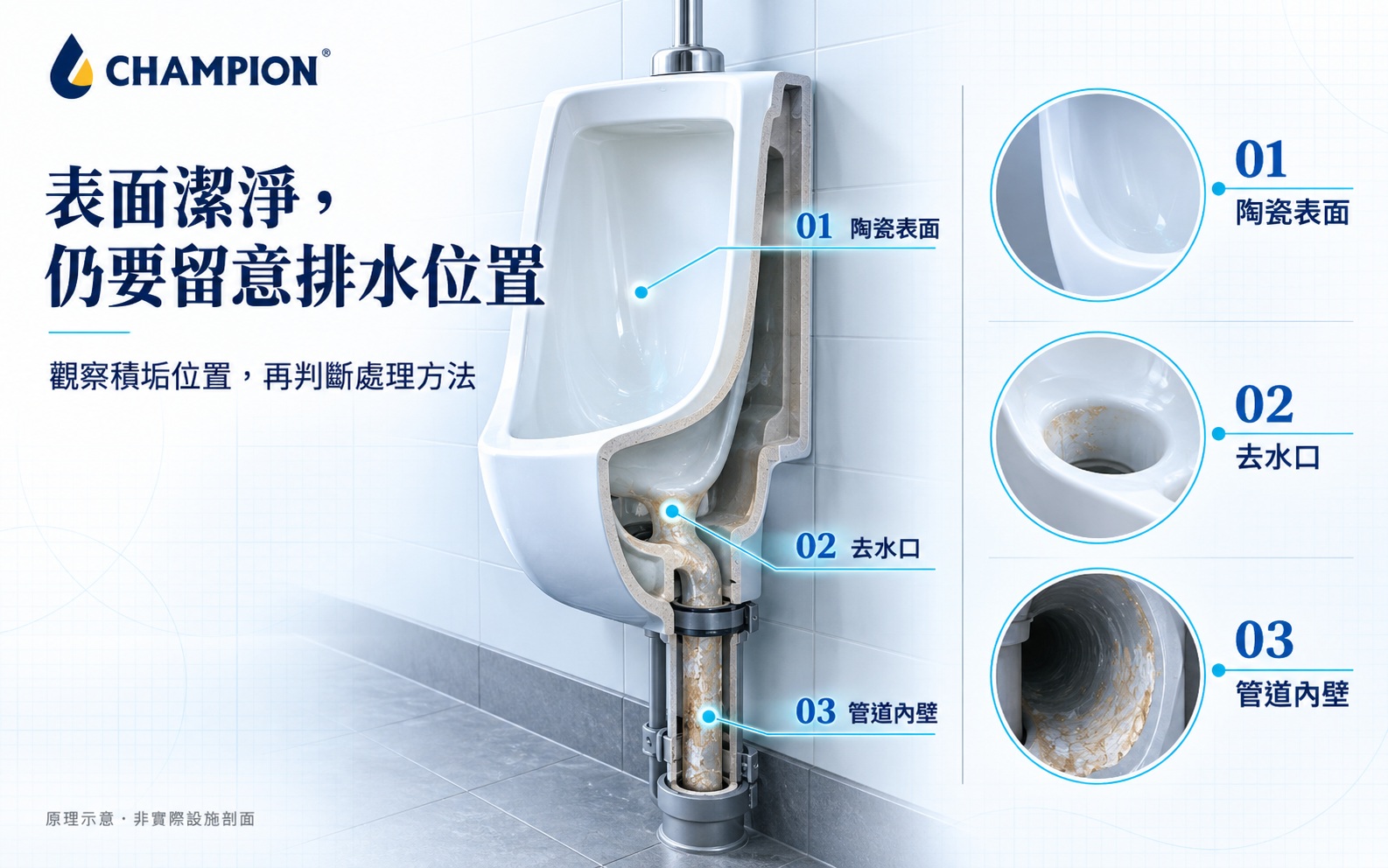 尿石形成與沉積位置示意